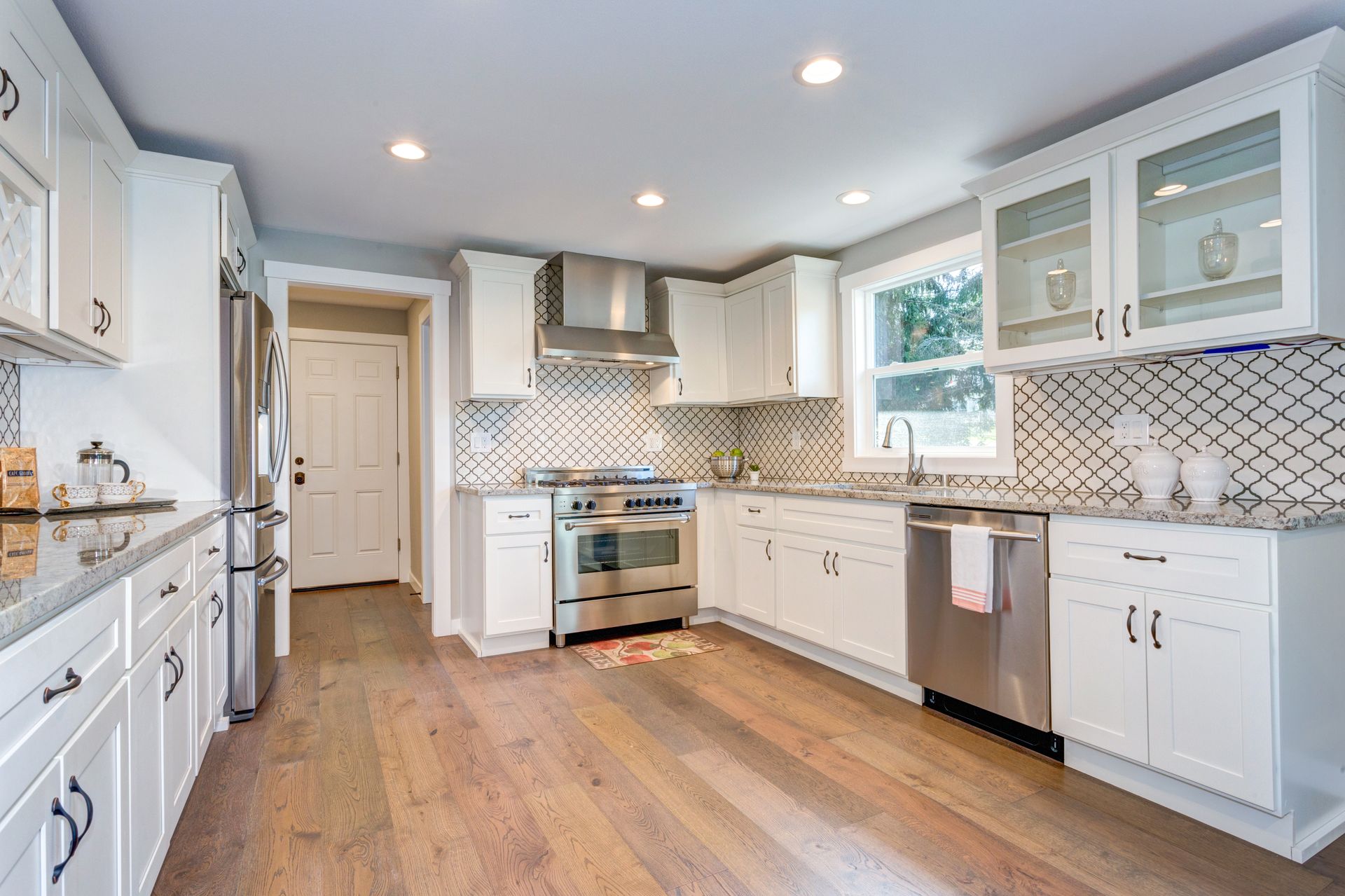 Bright white kitchen, Ellicott City, Maryland.