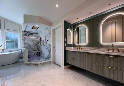 Custom bathroom renovation with luxurious finishes and spacious layout in Greater-Baltimore