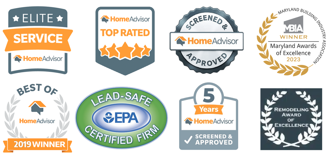 Award for excellence in home remodeling and renovation services In Greater Baltimore