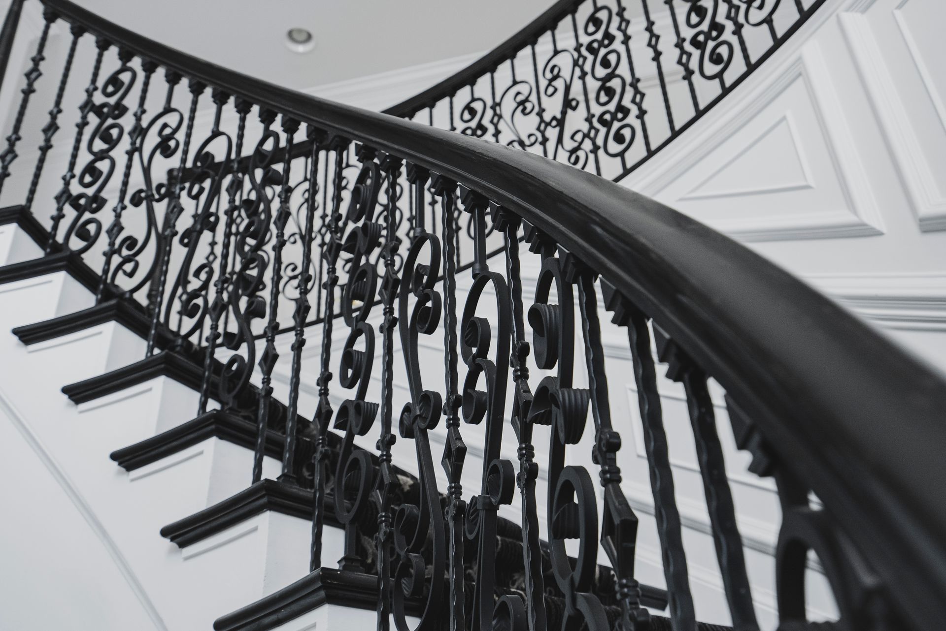 Custom staircase and marble tile installation by A1 Renovations in Owings Mills.