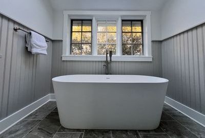 Sophisticated bathroom renovation with a freestanding tub and spa-like atmosphere in Maryland