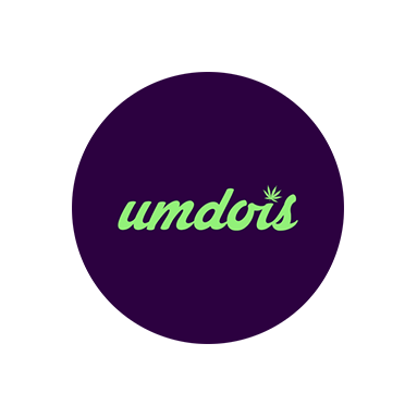 Um círculo roxo com a palavra umdois nele