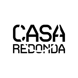 Um logotipo preto e branco para a casa redonda em um fundo branco.