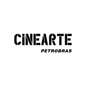 Um logotipo preto e branco para a cinearte petrobras em um fundo branco.