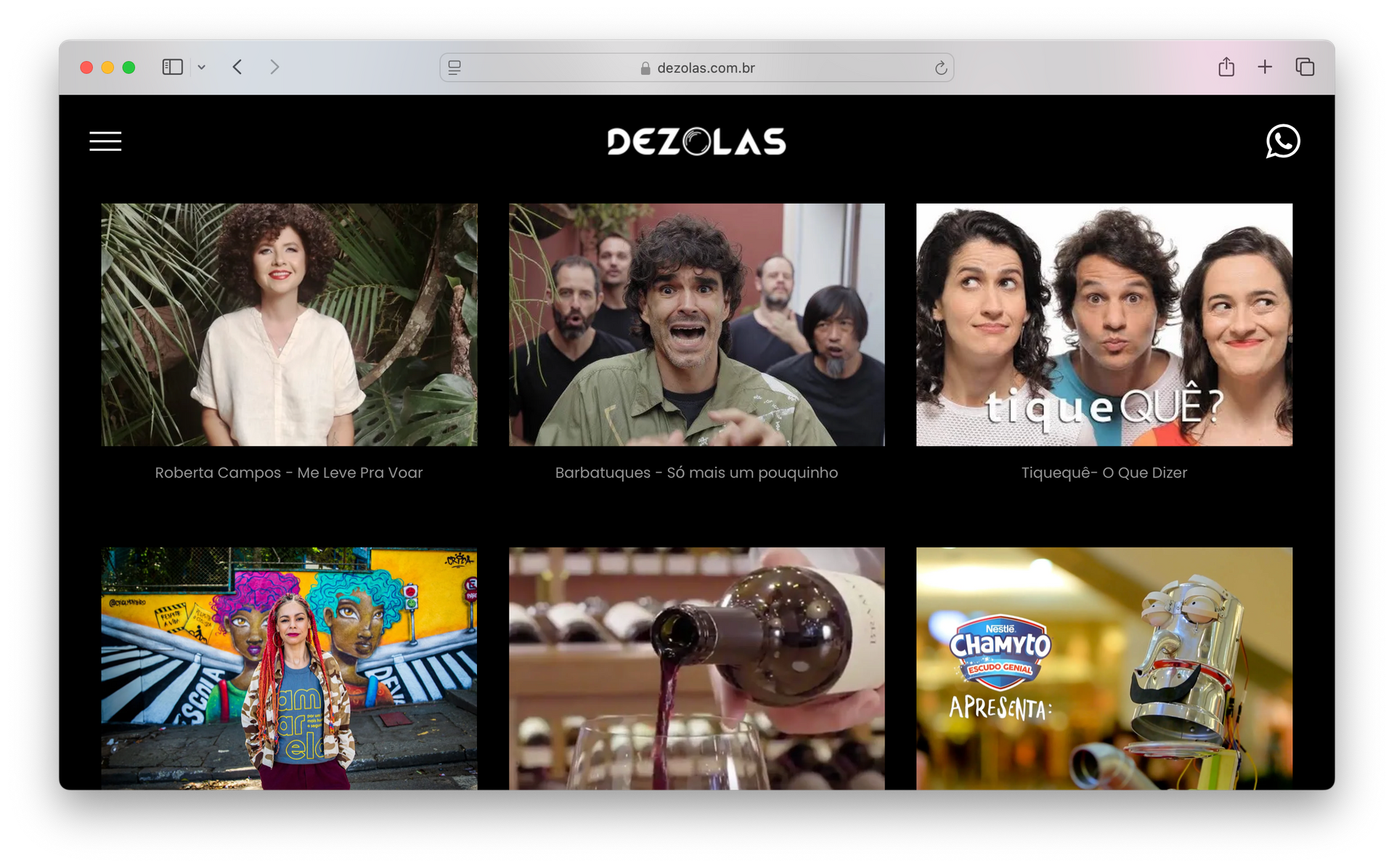 Site do diretor de fotografia DEZOLAS desenvolvido pela 83.digital