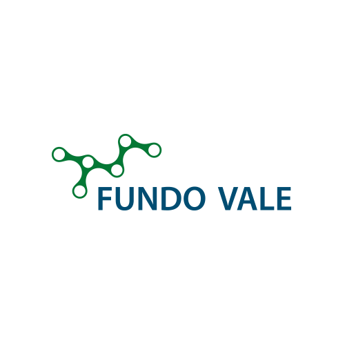 Um logotipo para fundo vale com uma molécula verde em um fundo branco.