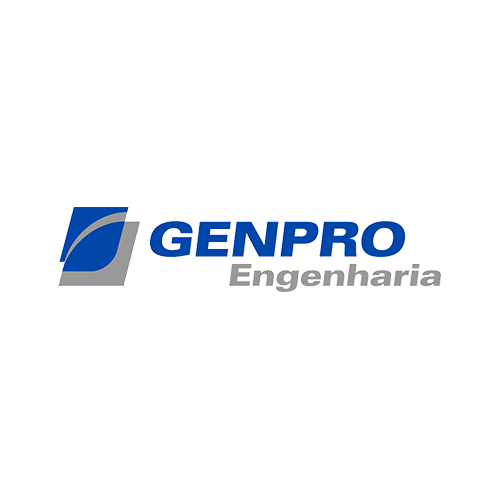 É um logotipo para uma empresa chamada genpro engenharia.