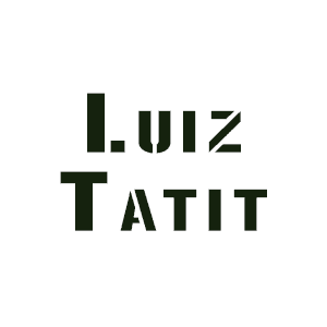Um logotipo em preto e branco para luiz tatut