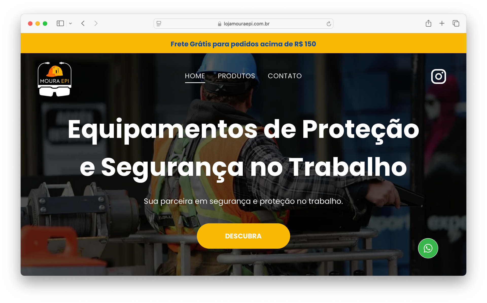 Site da loja MOURA EPIs desenvolvido pela 83.digital
