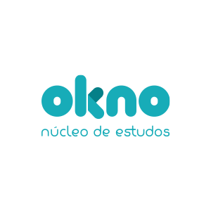 A blue logo for okno nucleo de estudos