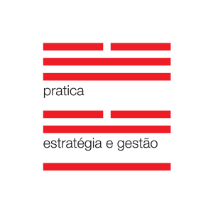 A logo for a company called pratica estrategia e gestão