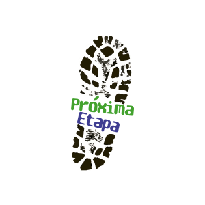 Uma pegada com as palavras proxima etapa escritas nela