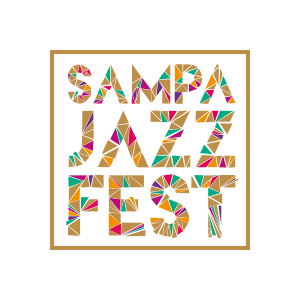 Um logotipo colorido para o festival de jazz sampa