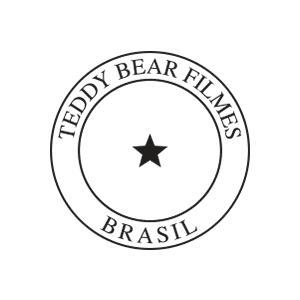 A black and white logo for teddy bear filmes brasil