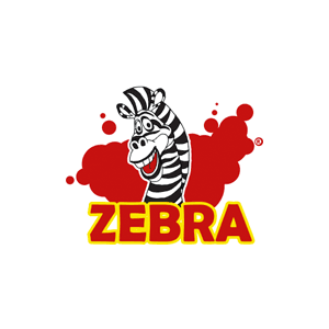 Um logotipo para zebra com uma zebra nele