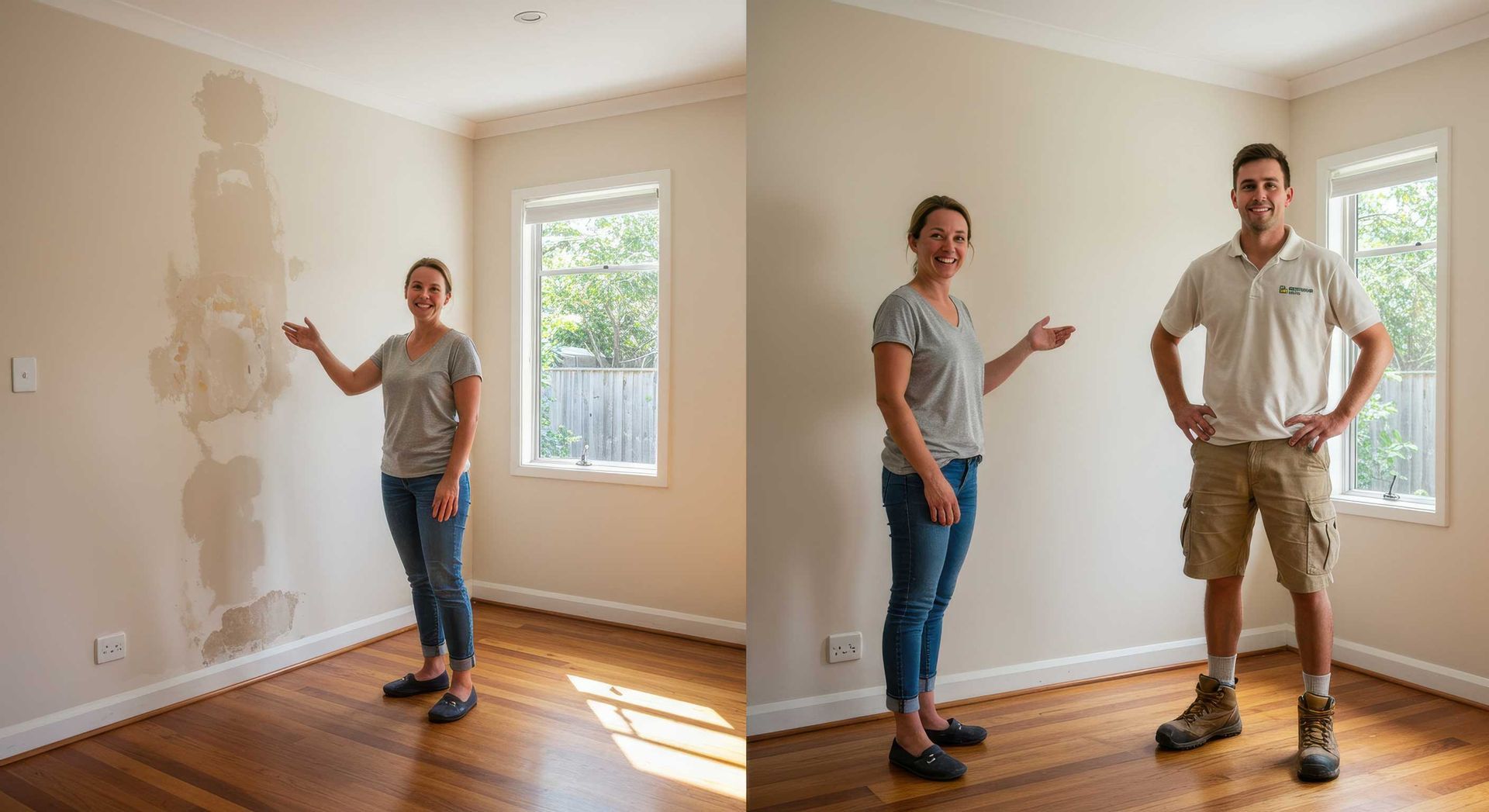 Before and After Water Damage Painting Results in Mackay