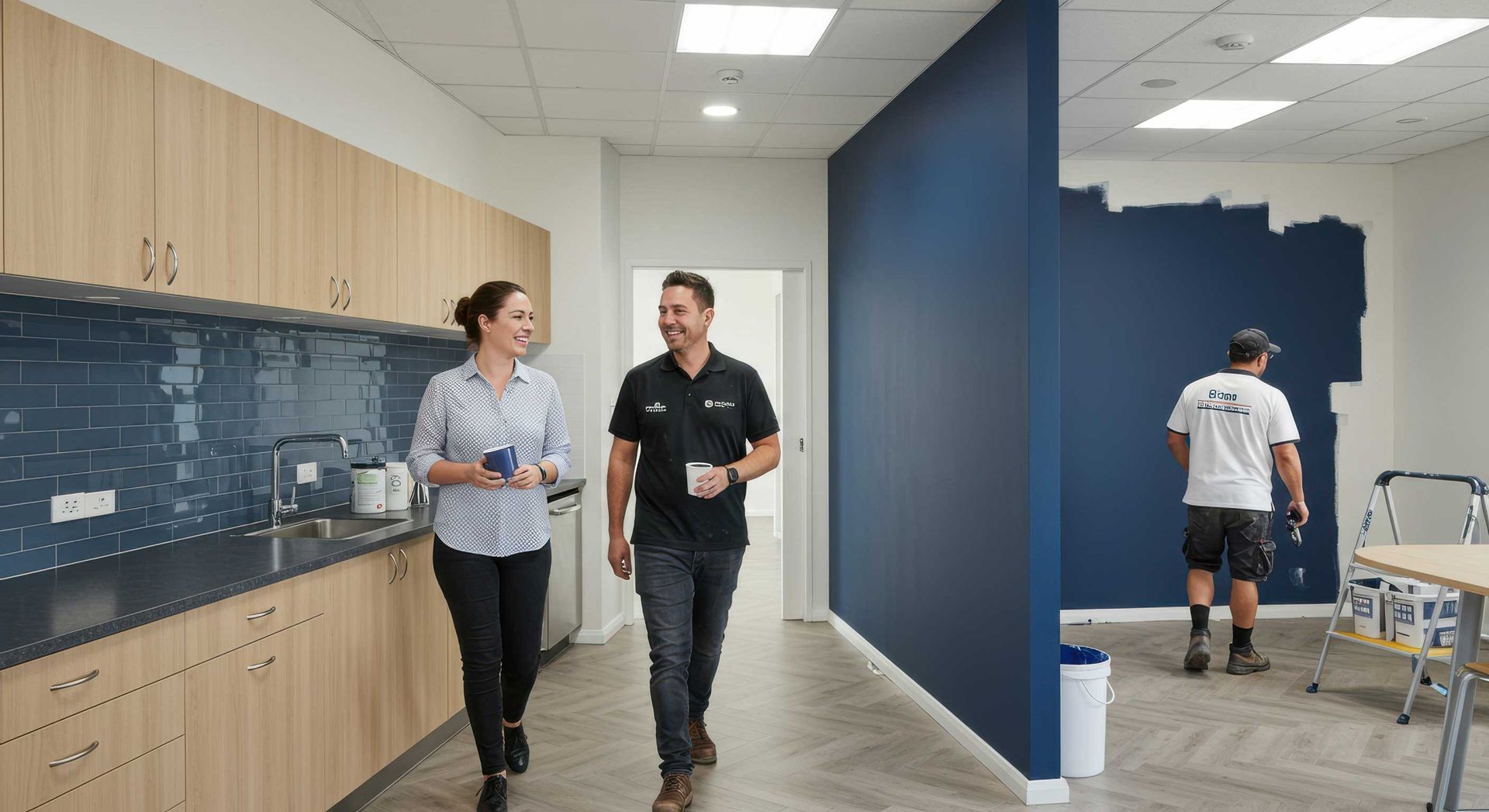 Applying Low-Odour Interior Paint in Mackay Office