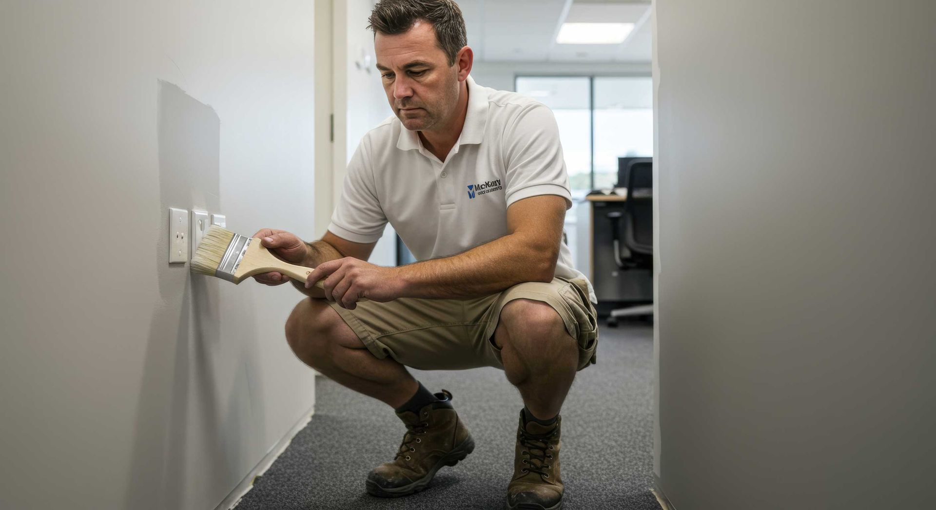 Office Painting Team Applying Fresh Coat in Mackay