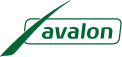 The avalon logo is green and white with a green arrow.