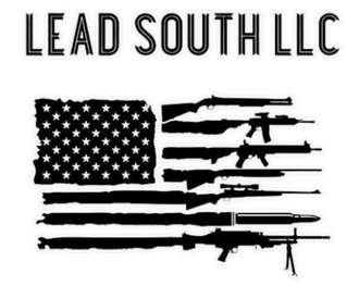 a black and white logo for lead south llc