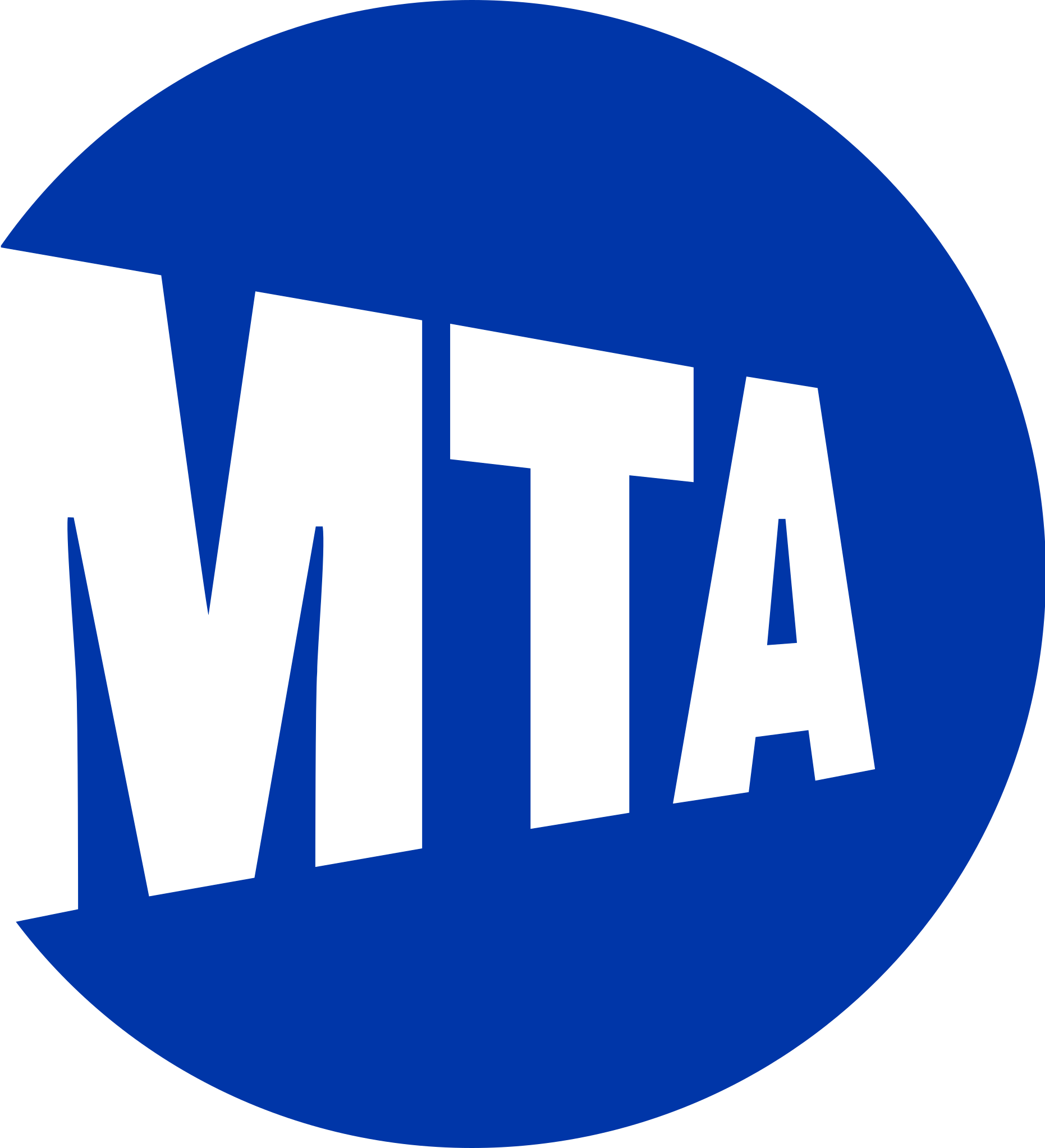 a blue circle with the word mta on it