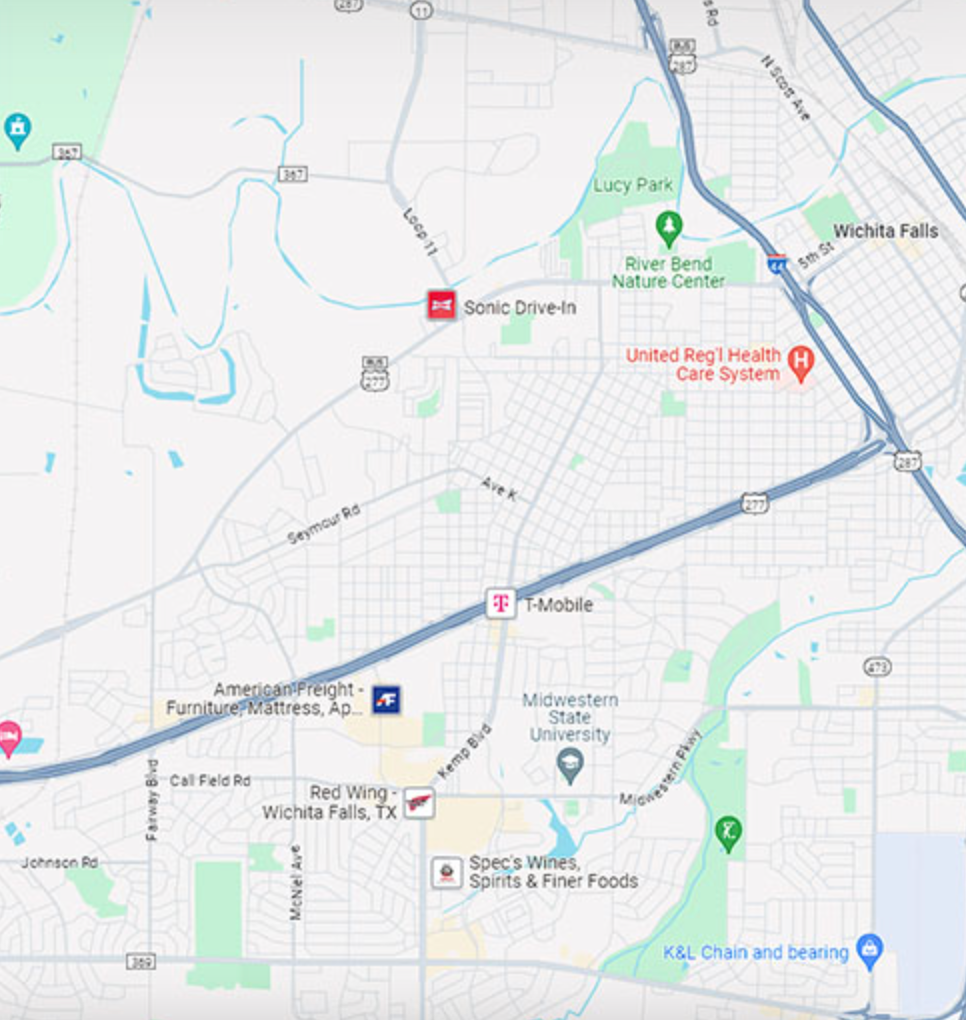 A map of a city with a lot of buildings and roads