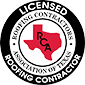 The logo for a licensed roofing contractor in texas.