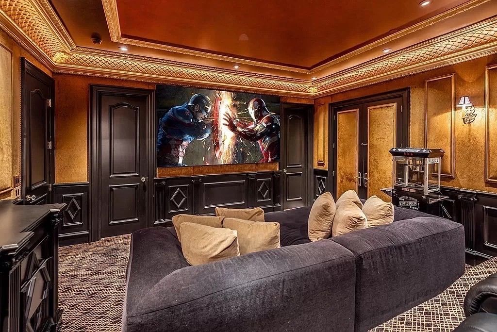 A living room with a couch and a flat screen tv.