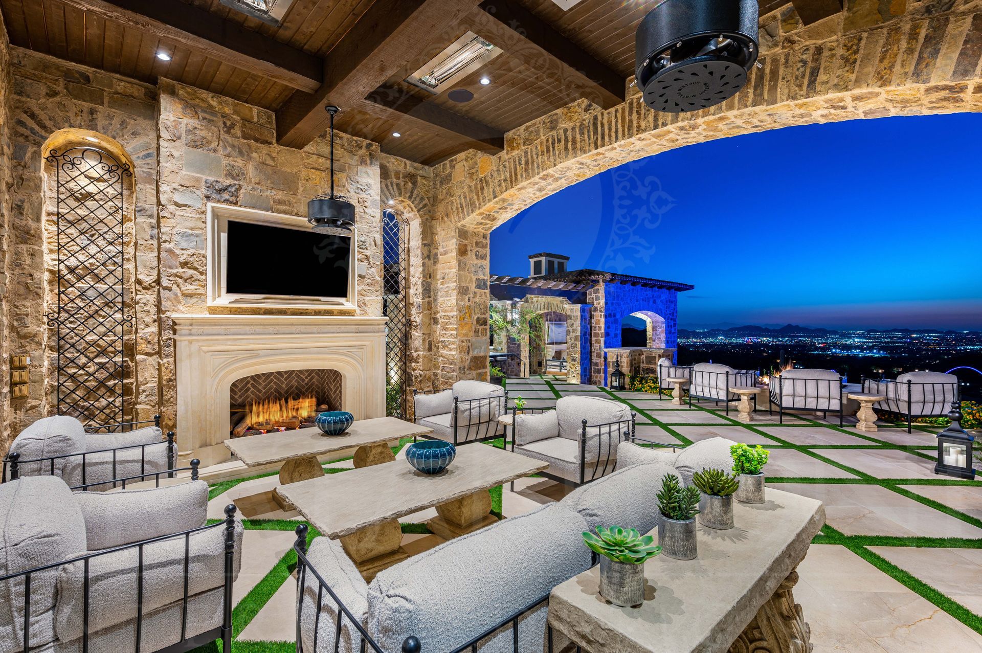 French luxury style backyard in silver leaf canyon