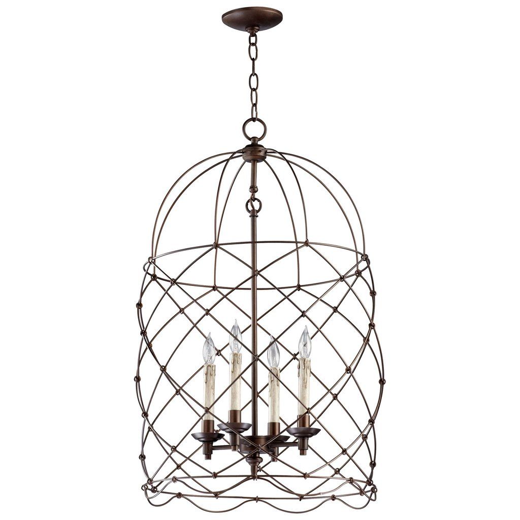 Adele Foyer 4-Light Pendant in Oiled Bronze