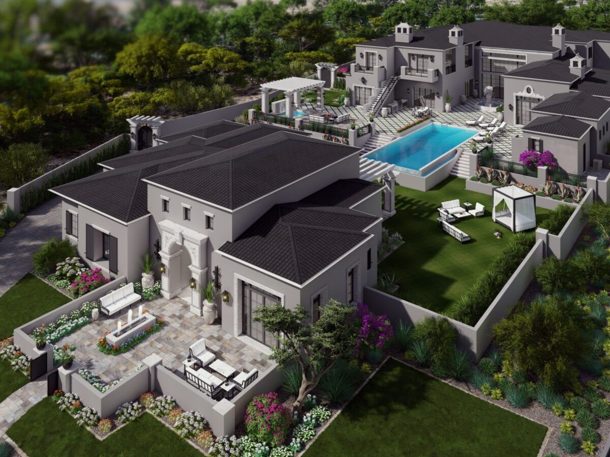 Luxury estate 3D rendering by Fratantoni Design