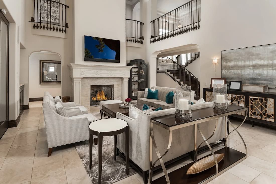 living room with cohesive color scheme