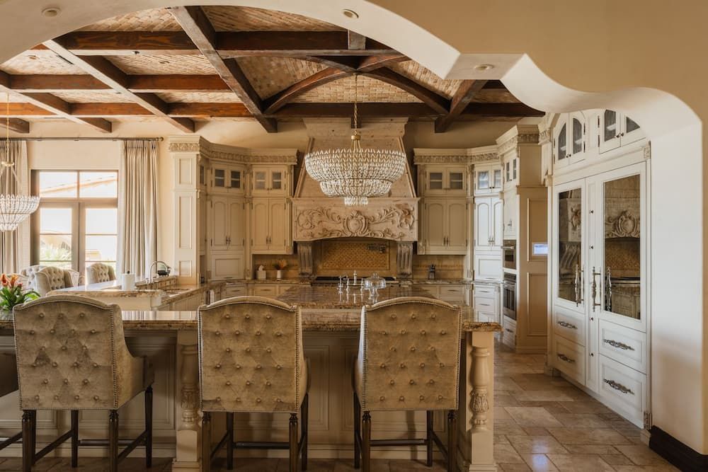Custom kitchen cabinetry providing elegant storage solutions