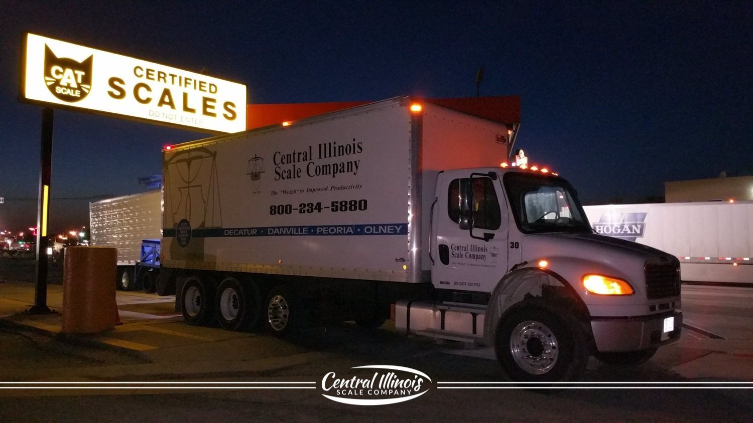 Truck At Night Time — Tilton, IL — Central Illinois Scale Co