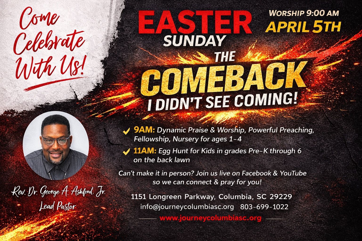 Celebrate Easter at Journey Church. We're saving a seat for you!