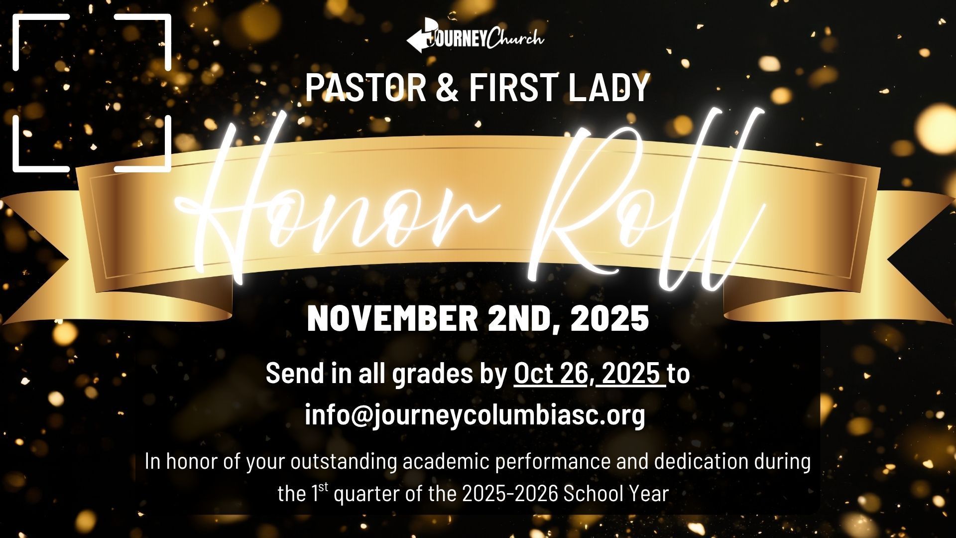 Pastor's & First Lady's Honor Roll Nov. 2