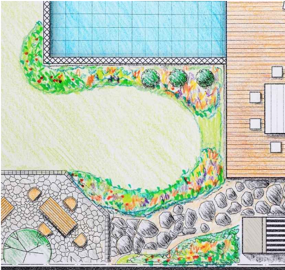 backyard patio plans drawing