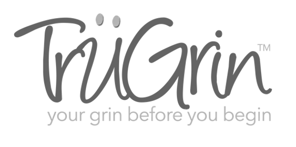 Logo for TrüGrin, with stylized text. The tagline below reads