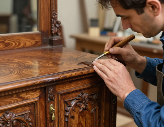 Restauro di un mobile antico in legno