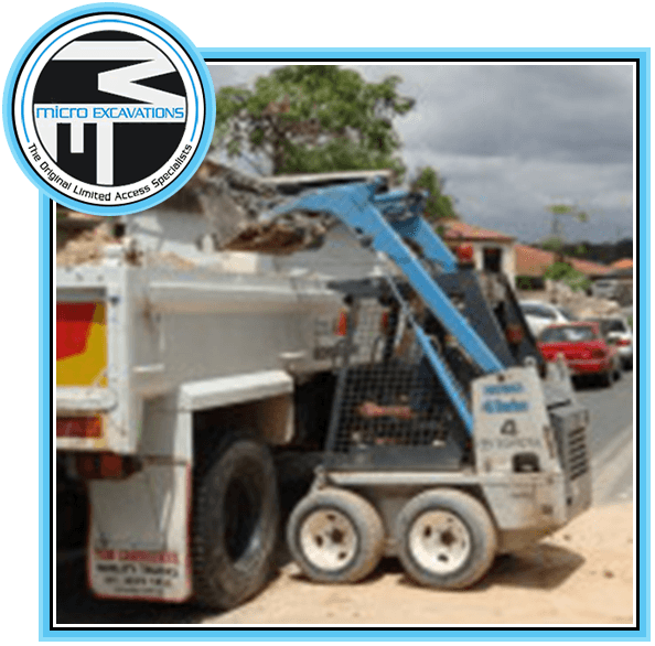 blue posi track moved soil and rocks to dumped truck