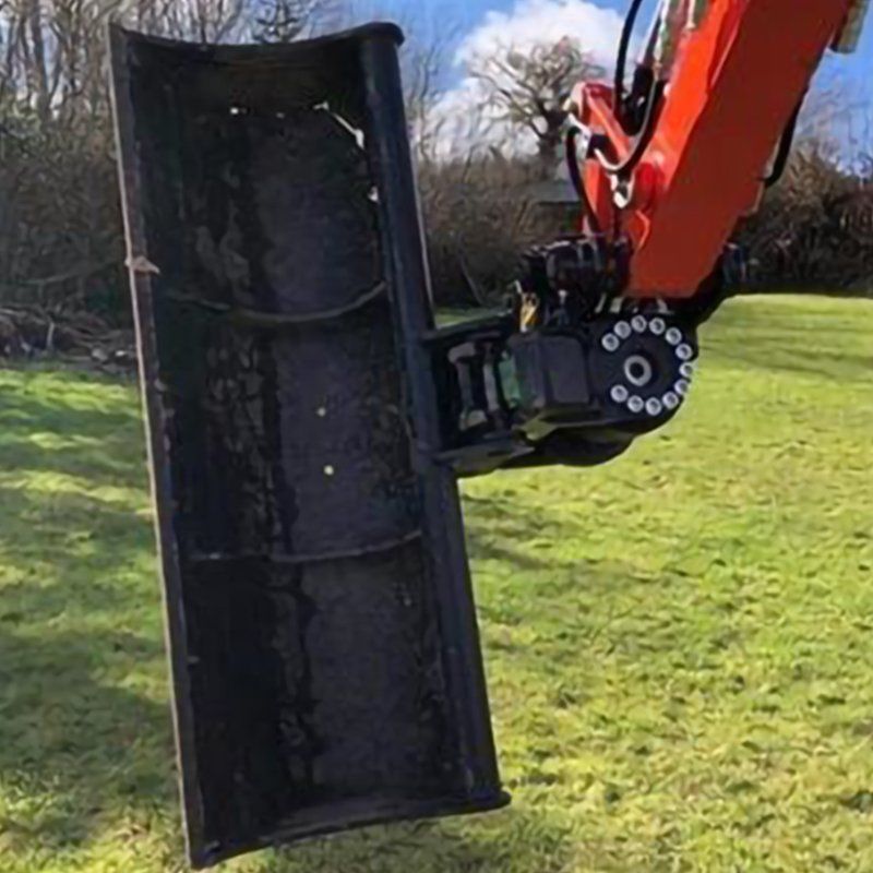 black orange excavator