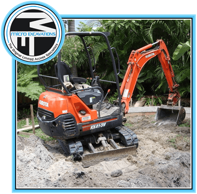 orange and black pool excavator