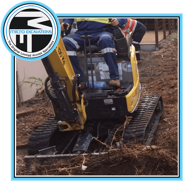 man operating excavator for landscaping