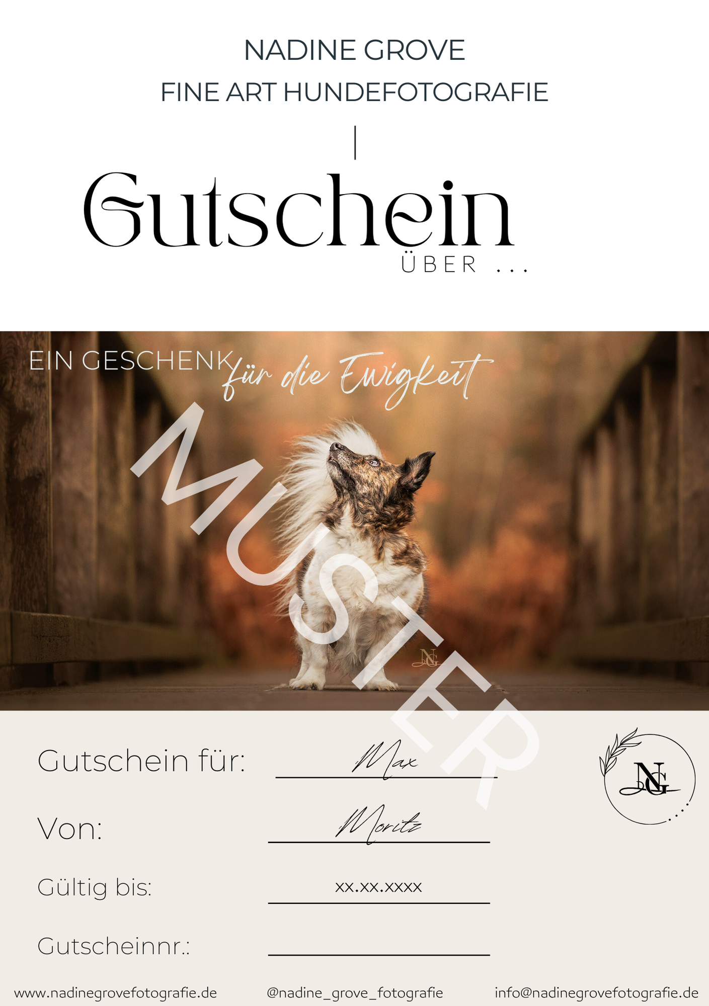 Beispiel eines Geschenkgutscheins zum Selberausdrucken