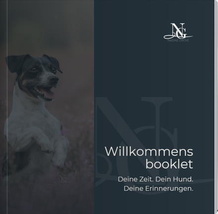 Cover des Willkommenbooklets von Nadine Grove Fotografie.