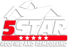 A logo for 5 star roofing and remodeling