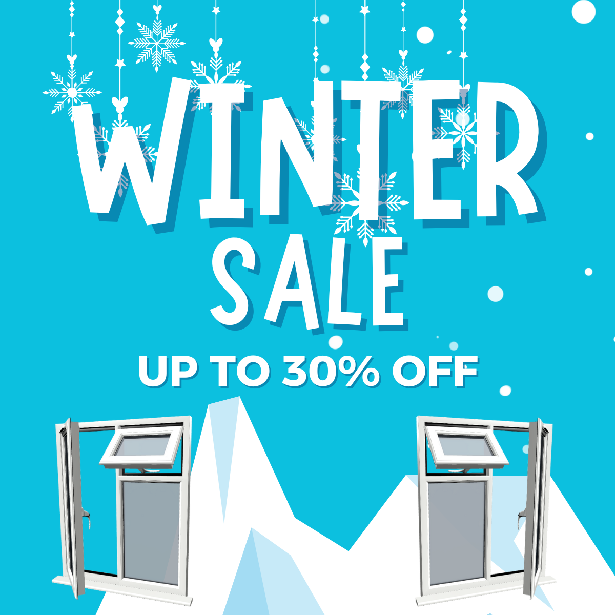 Autumn sale with falling leaves.