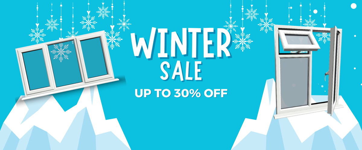 Autumn sale with falling leaves.