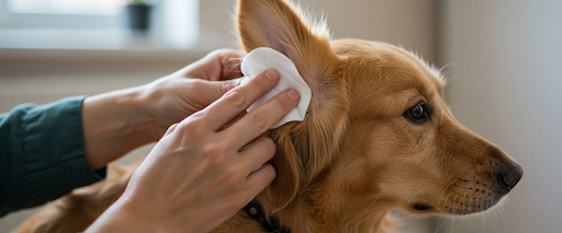 How to clean dog ears using a pad, dog ear cleaning tips, and ear care for dogs.