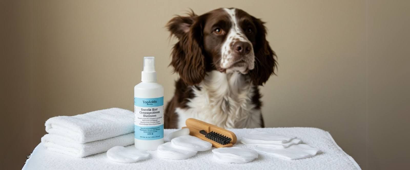 Dog skin care tips showing moisturizing dog skin at home with products